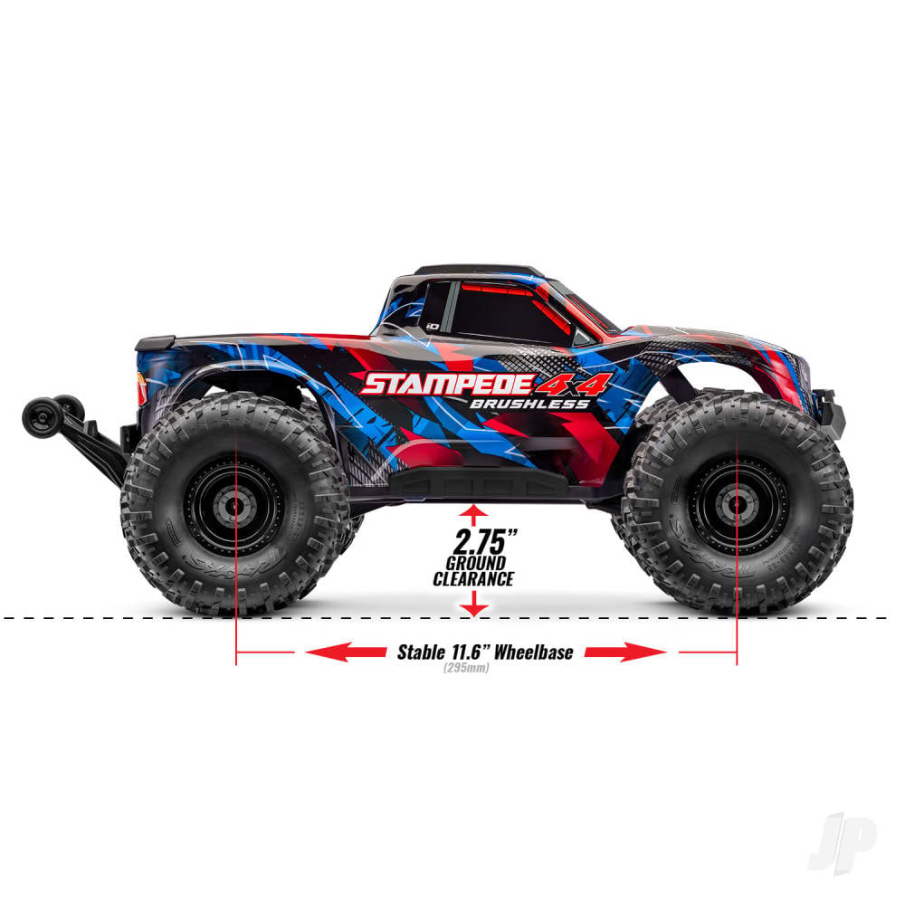 Traxxas Stampede 4WD 1:10 4WD RTR Monster Truck, Green (+ TQi Sport 2-ch, VX3, V3200, Clipless Body)-23