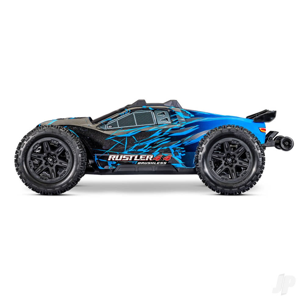Traxxas Rustler 1:10 4WD RTR Stadium Truck, Blue (+ TQi Sport 2-ch, TSM, VX3, Velineon V3200, Clipless Body)-2