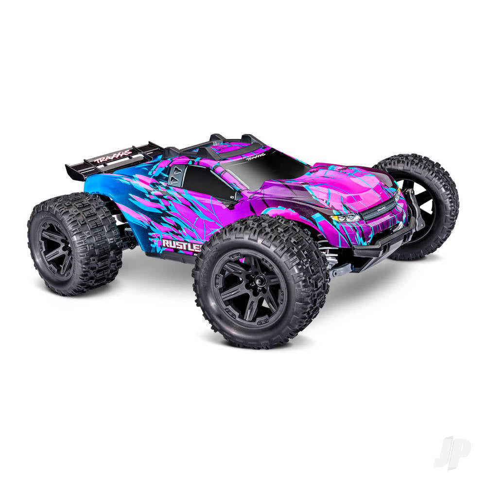 Traxxas Rustler 1:10 4WD RTR Stadium Truck, Purple (+ TQi Sport 2-ch, TSM, VX3, Velineon V3200, Clipless Body)