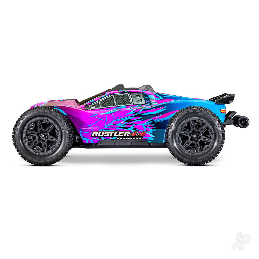 Traxxas Rustler 1:10 4WD RTR Stadium Truck, Purple (+ TQi Sport 2-ch, TSM, VX3, Velineon V3200, Clipless Body)-2