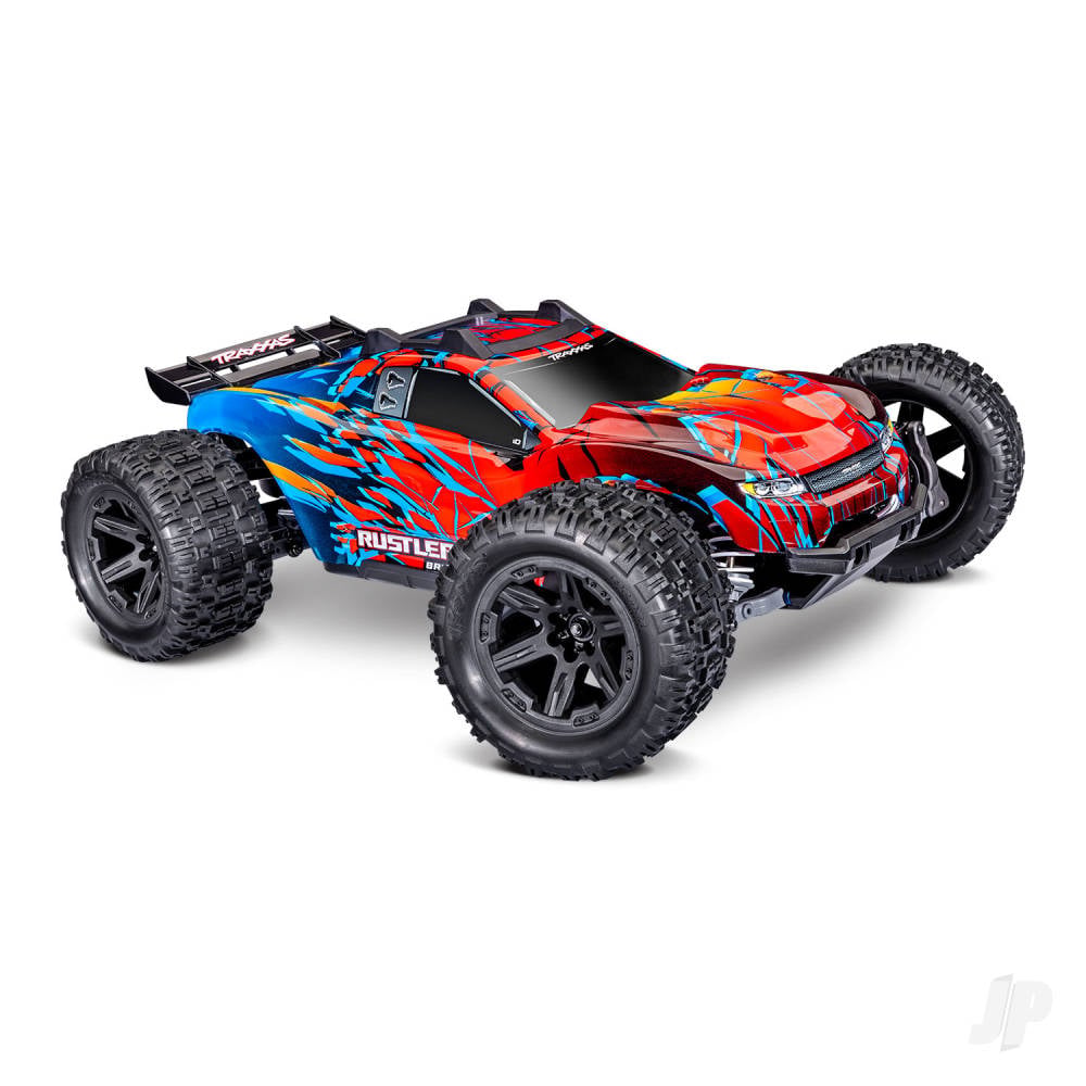 Traxxas Rustler 1:10 4WD RTR Stadium Truck, Red (+ TQi Sport 2-ch, TSM, VX3, Velineon V3200, Clipless Body)