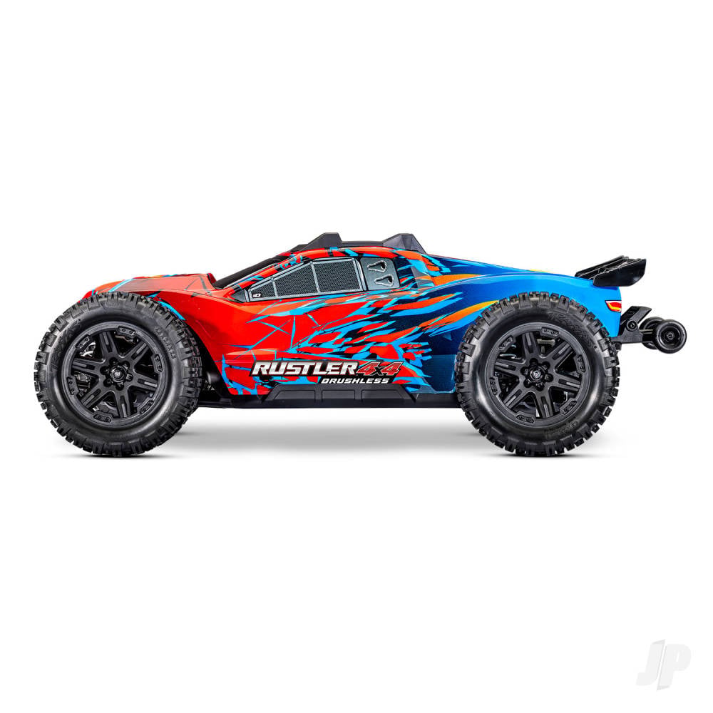 Traxxas Rustler 1:10 4WD RTR Stadium Truck, Red (+ TQi Sport 2-ch, TSM, VX3, Velineon V3200, Clipless Body)-2