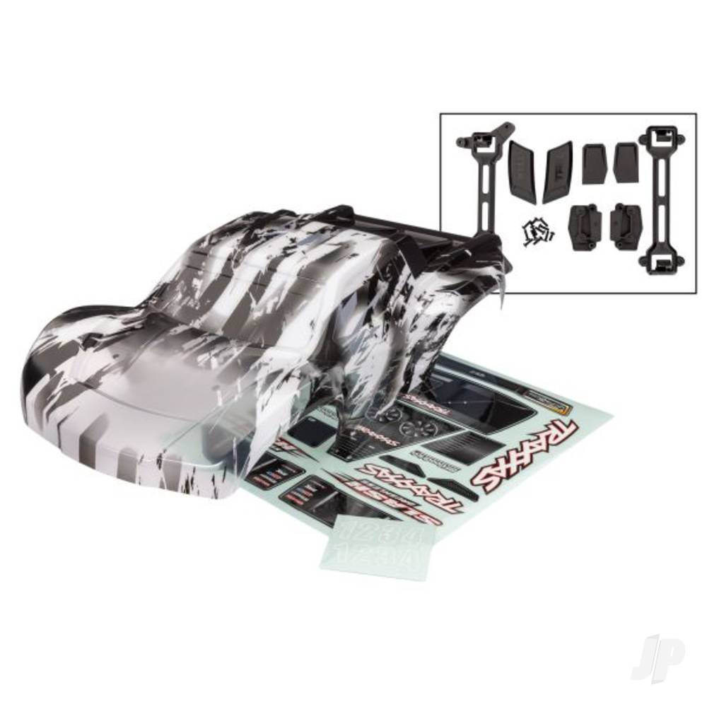 Traxxas Body, Slash 2WD (also fits Slash VXL & Slash 4WD), ProGraphix (graphics are printed, requires paint & final colour application)/ decal sheet (requires #6953 latches and #6952 latch mounts for clipless mounting)