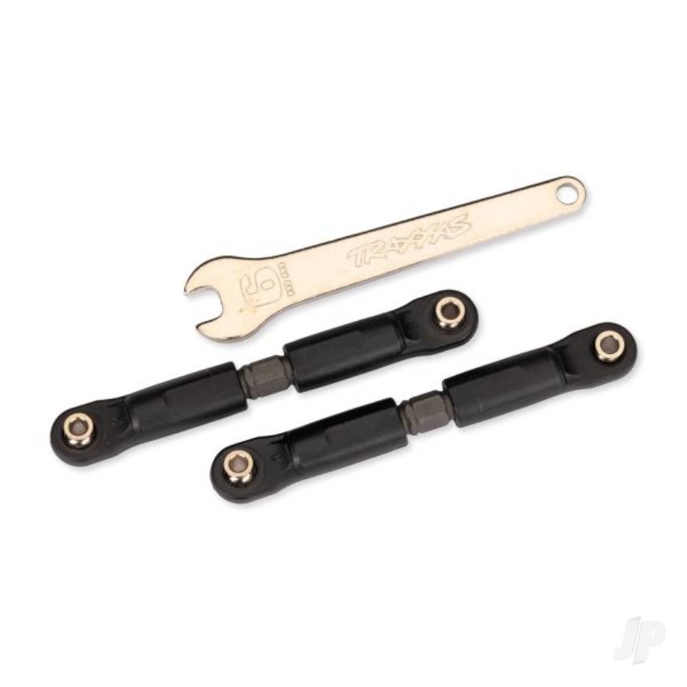 Traxxas Turnbuckles, camber links, x-short (steel, Grey) (2) (Assembled with rod ends and steel hollow balls)/ steel wrench, 6mm (1) (fits Slash (front or rear), Rustler (front), Jato 4WD (rear))
