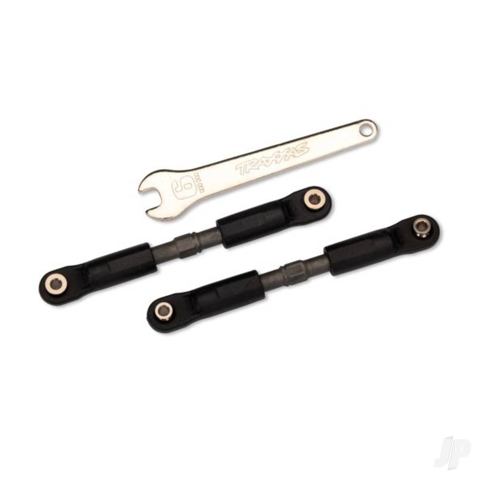 Traxxas Turnbuckles, camber links or toe links, long (steel, Grey) (2) (Assembled with rod ends and steel hollow balls)/ steel wrench, 6mm (1) (fits Rustler (rear camber links), Slash 4WD, Rustler 4WD, Stampede 4WD, or Jato 4WD (toe links))