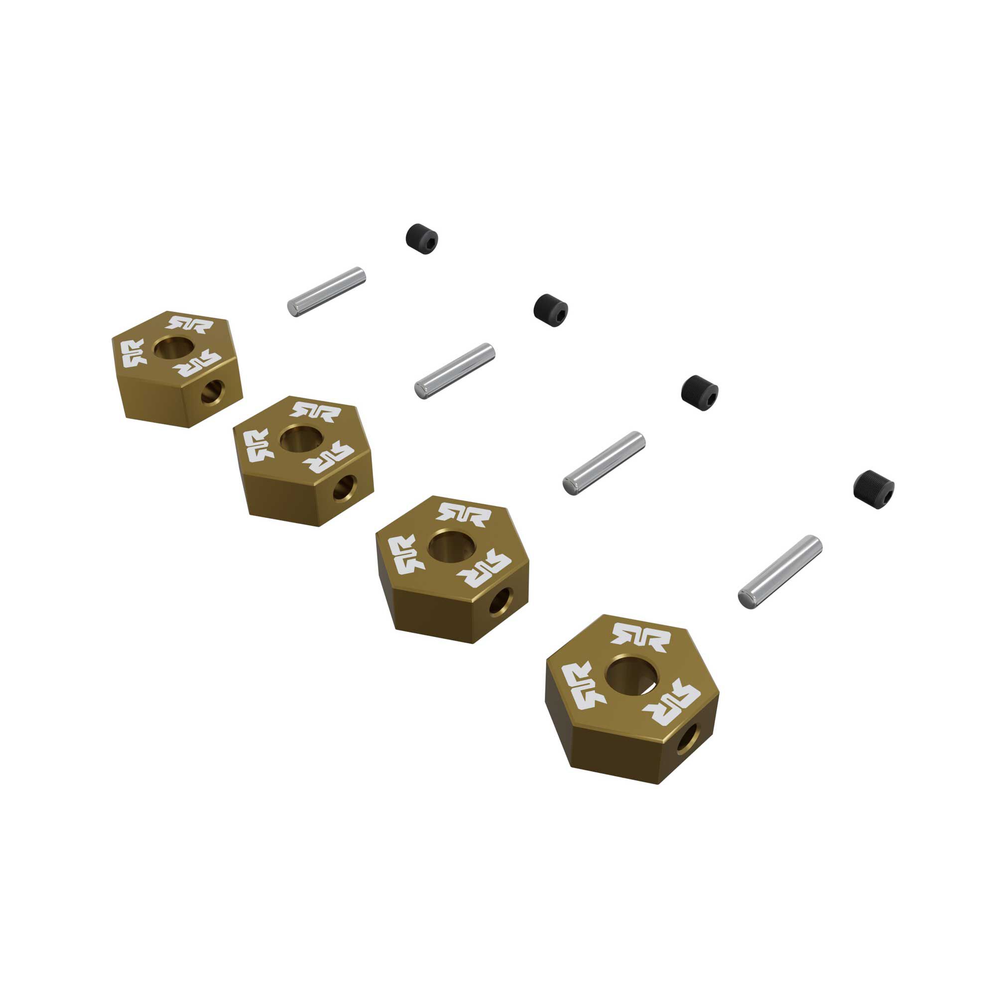 12mm Wheel Hex set (Metal) 4pcs- Gold