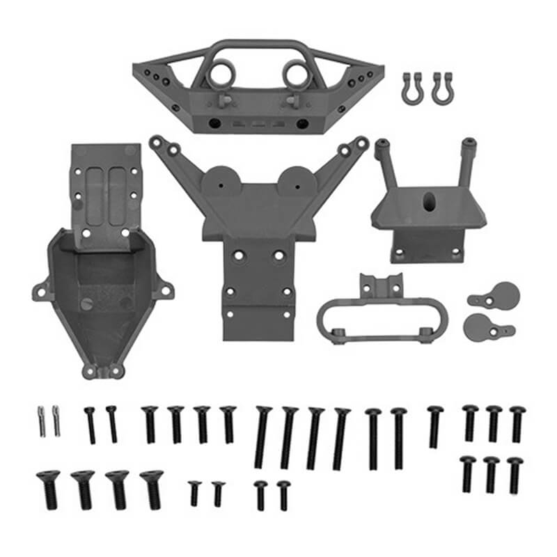 Team Associated Rival Mt10 Ft Skid Plates, Grey
