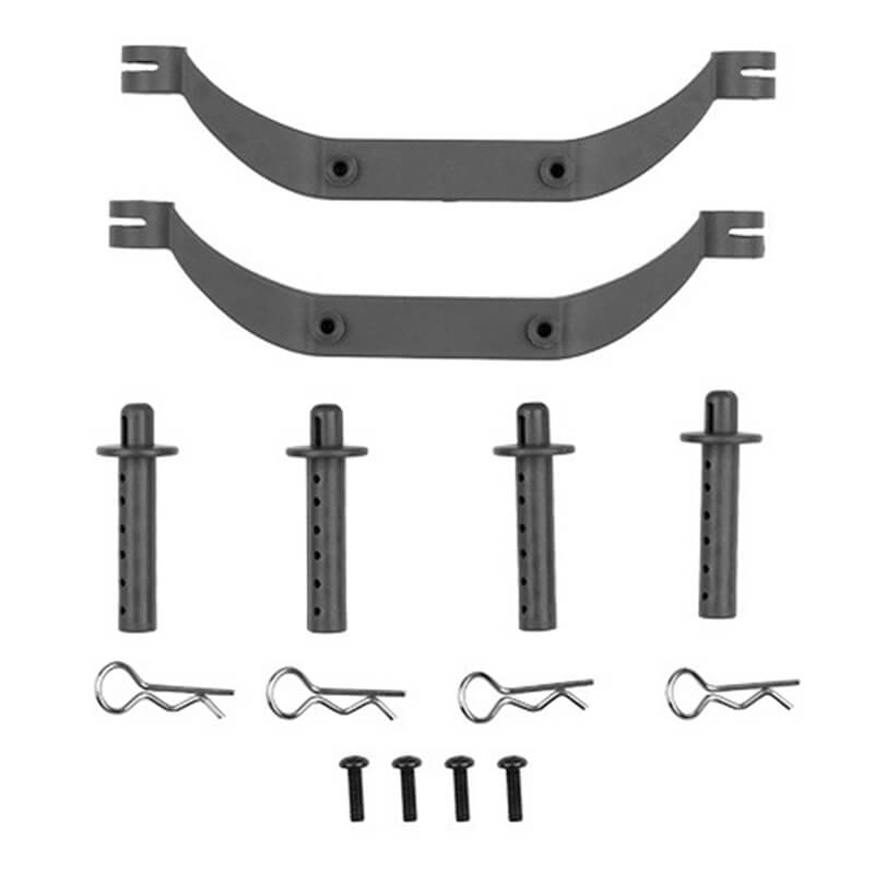 Team Associated Rival Mt10 Ft Body Mount Set, Grey