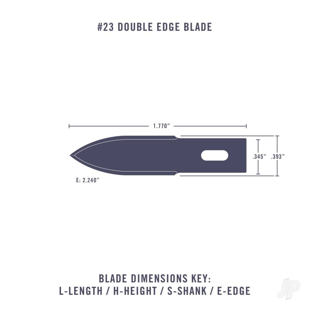 #23 Double Edge Blade, Shank 0.345" (0.88 cm) (5 pcs) (Carded)-6