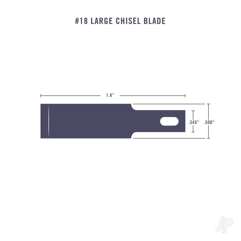 #18 1/2in Large Chisel Blade, Shank 0.345" (0.88 cm) (5 pcs) (Carded)-5
