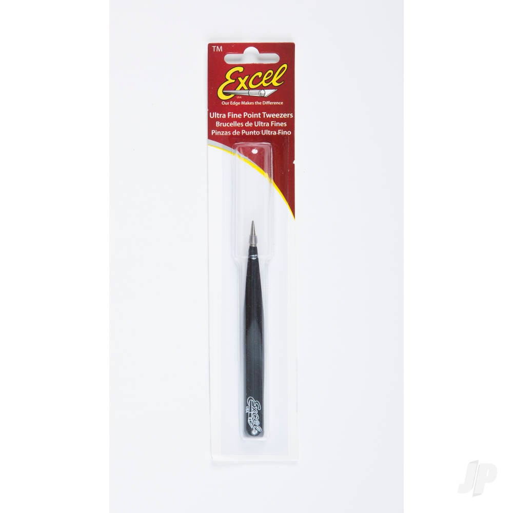 Hollow Handle Ultra Fine Point Tweezers, Black (Carded)-3