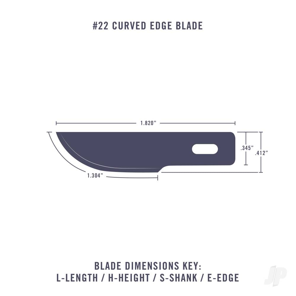 #22 Curved Edge Blade, Shank 0.345" (0.88 cm) (5 pcs) (Carded)-6