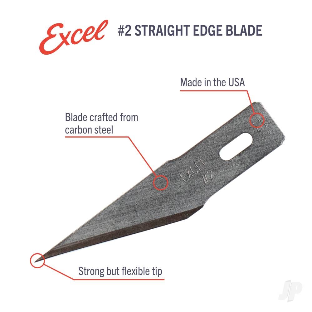 #2 Straight Edge Blade, Shank 0.345" (0.88 cm) (5 pcs) (Carded)-2