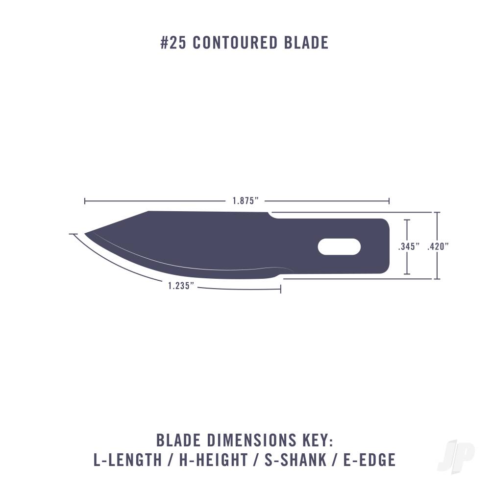 #25 Contoured Blade, Shank 0.345" (0.88 cm) (5 pcs) (Carded)-4