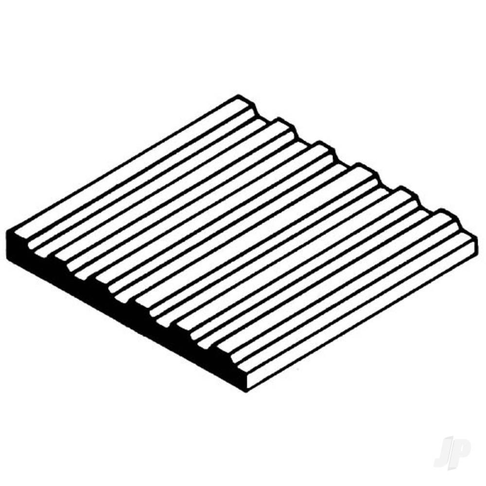 6x12in (15x30cm) Corrugated Metal Siding Sheet .040in (1.0mm) Sheet .060in Groove Spacing (1 sheet per pack)-4