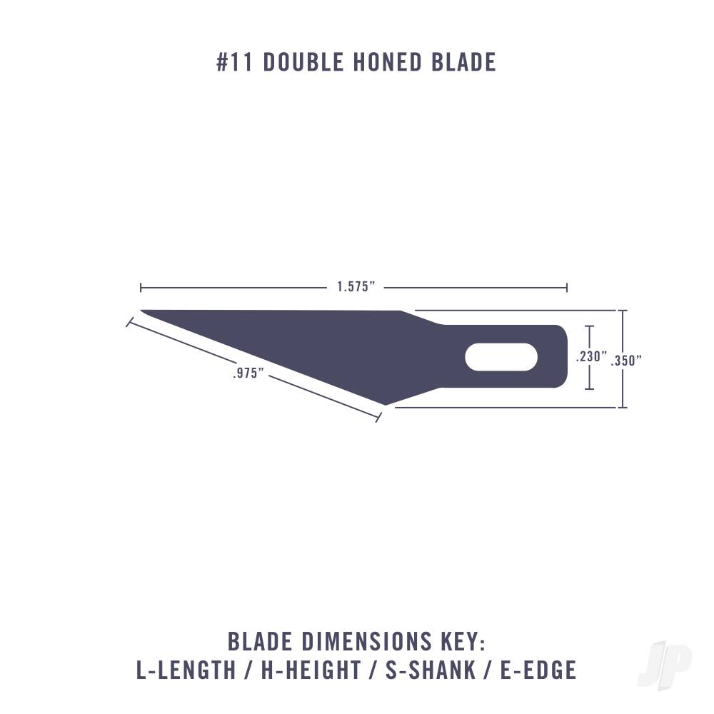 #11 Double Honed Blade, Shank 0.25" (0.58 cm) (5 pcs) (Carded)-4