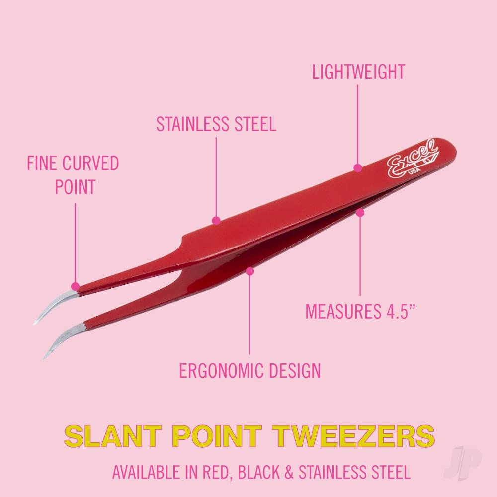 Slant Point Fine Point Tweezers, Polished (Carded)-2