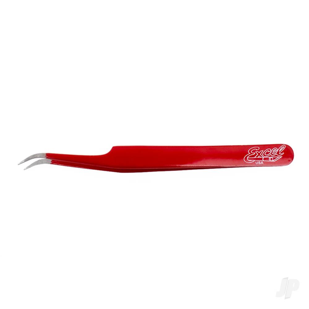 Slant Point Fine Point Tweezers, Red (Carded)