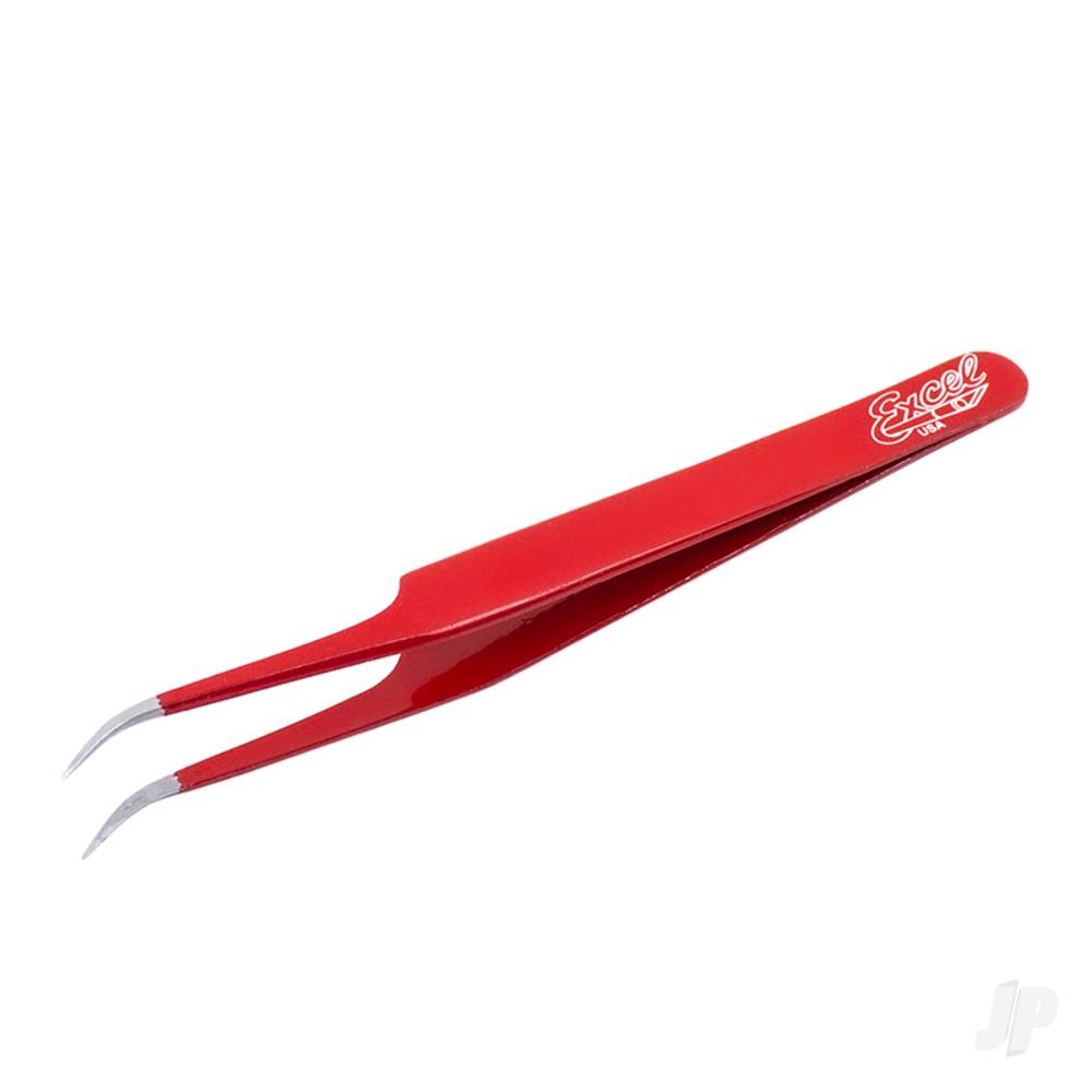 Slant Point Fine Point Tweezers, Red (Carded)-3