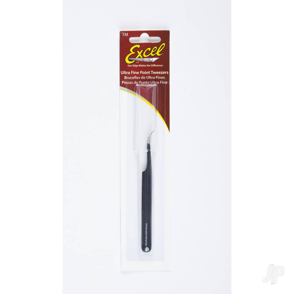Slant Point Fine Point Tweezers, Black (Carded)-7
