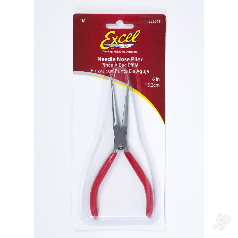 6in Spring Loaded Soft Grip Plier, Long Needle Nose (Carded)-2