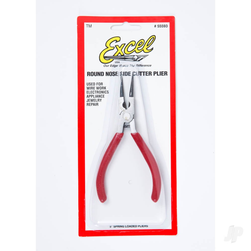 5in Spring Loaded Soft Grip Plier, Round Nose with Side Cutter (Carded)-7