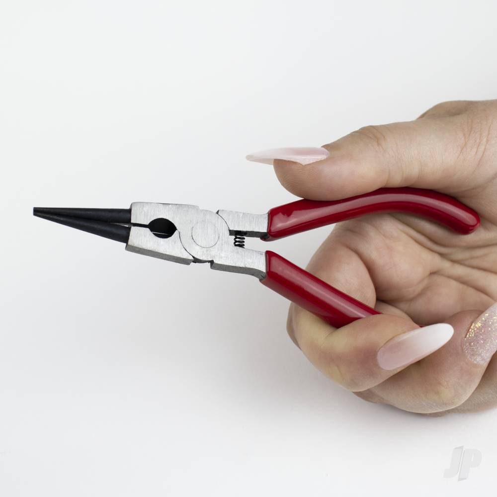5in Spring Loaded Soft Grip Plier, Round Nose with Side Cutter (Carded)-8