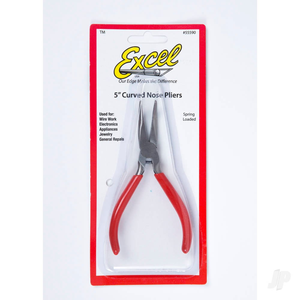 5in Spring Loaded Soft Grip Plier, Bent Nose (Carded)-2