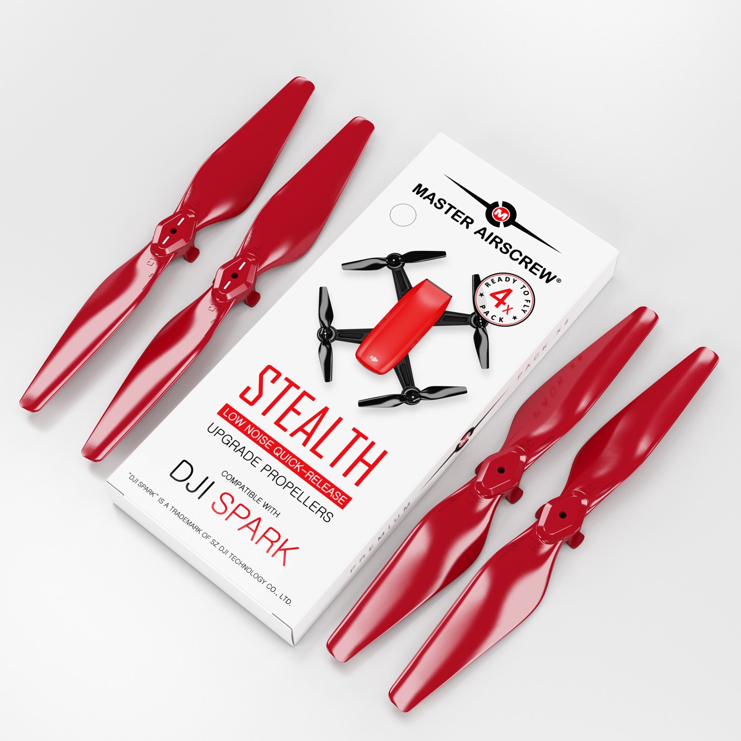 4.7x2.9 DJI Spark STEALTH Upgrade Propeller Set, 4x Red-2