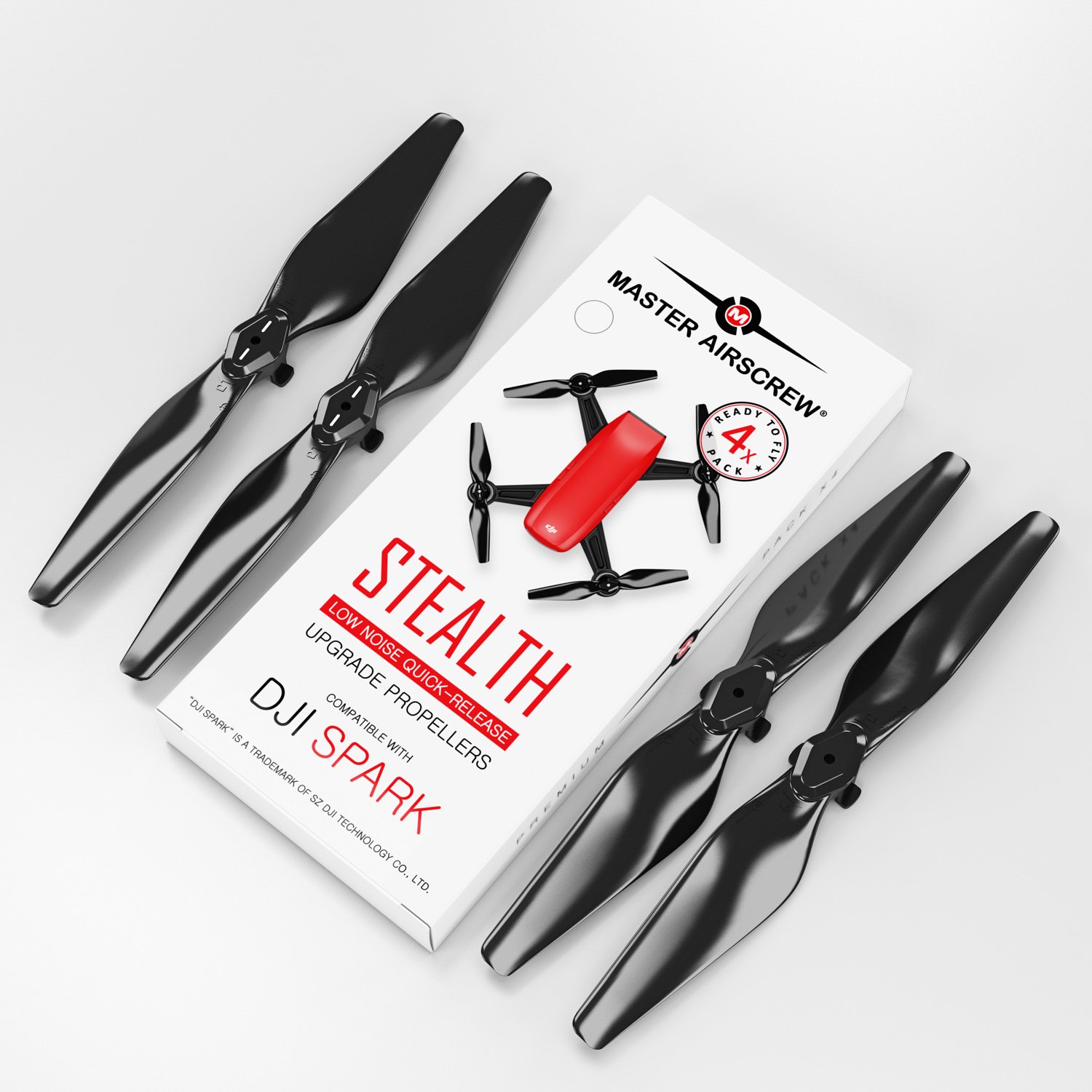 4.7x2.9 DJI Spark STEALTH Upgrade Propeller Set, 4x Black-2