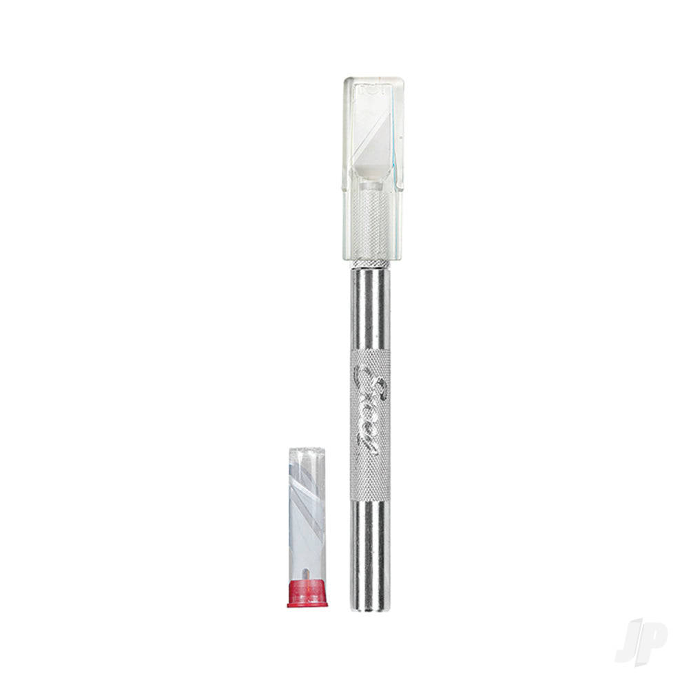 K2 Knife, Medium Duty Round Aluminium with Safety Cap, 5x Assorted Blades (Carded)-4