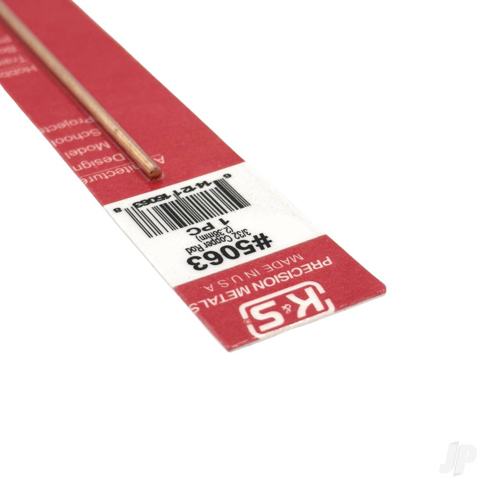 3/32 Copper Round Rod (12in long) (4 pcs)-3