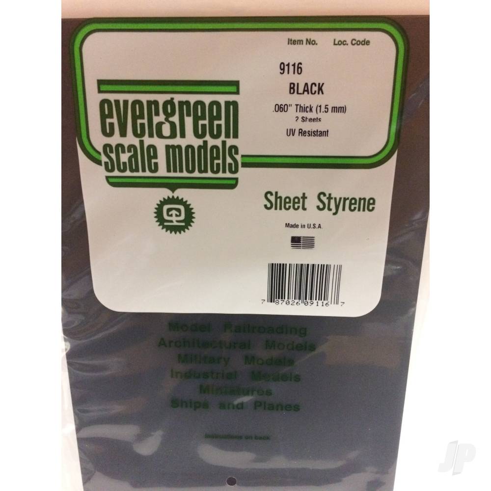 8x21in (20x53cm) Black Sheet .060in Thick (2 Sheet per pack)-2