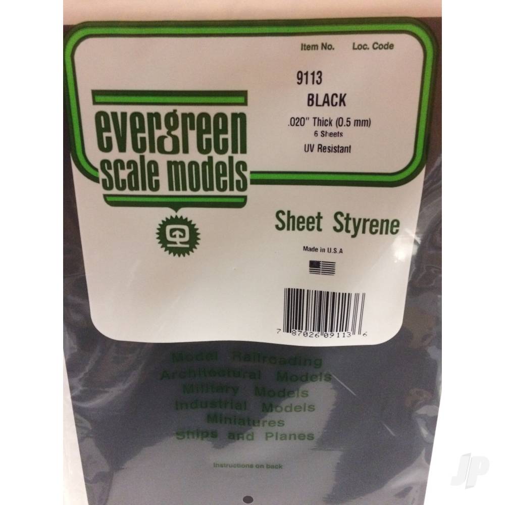 8x21in (20x53cm) Black Sheet .020in Thick (6 Sheet per pack)-2
