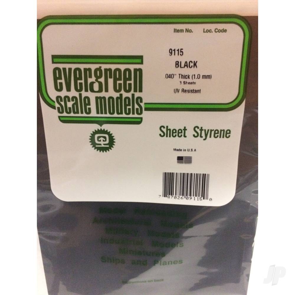8x21in (20x53cm) Black Sheet .040in Thick (3 Sheet per pack)-2