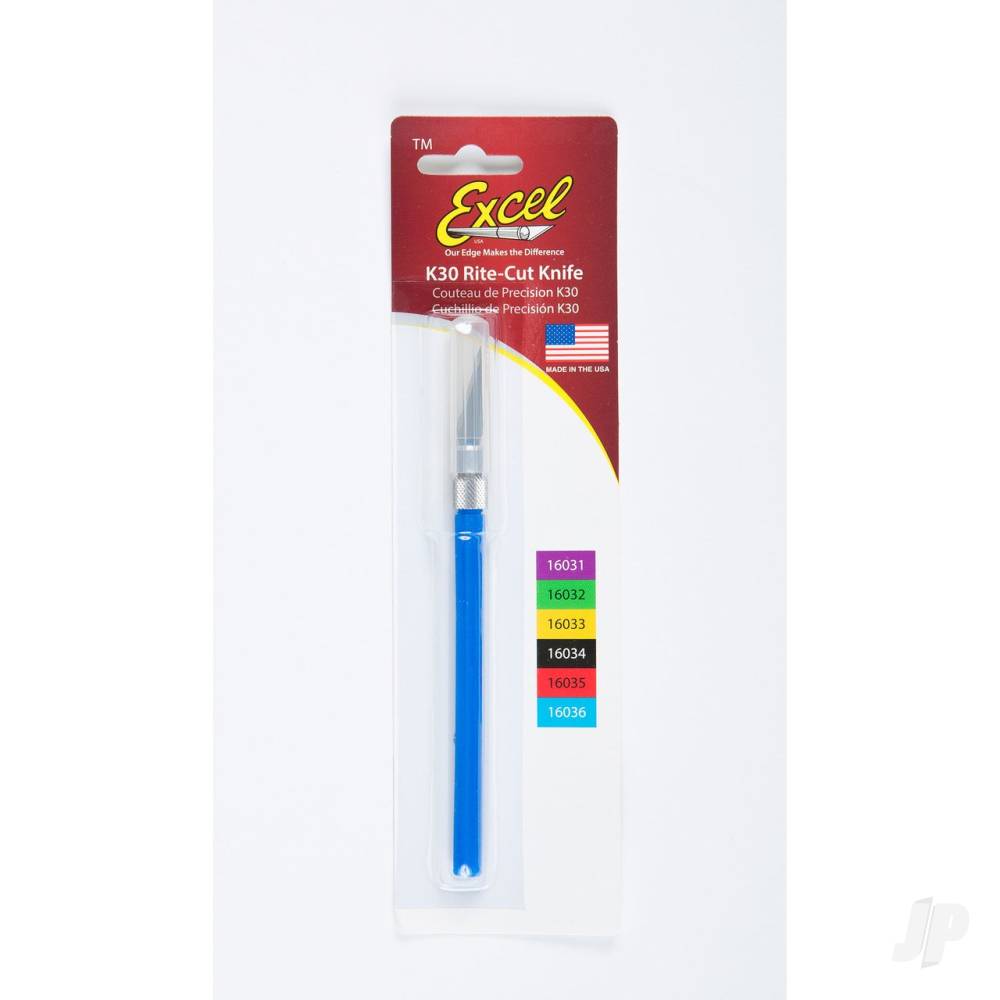 K30 Light Duty Rite-Cut Knife with Safety Cap, Blue (Carded)-4