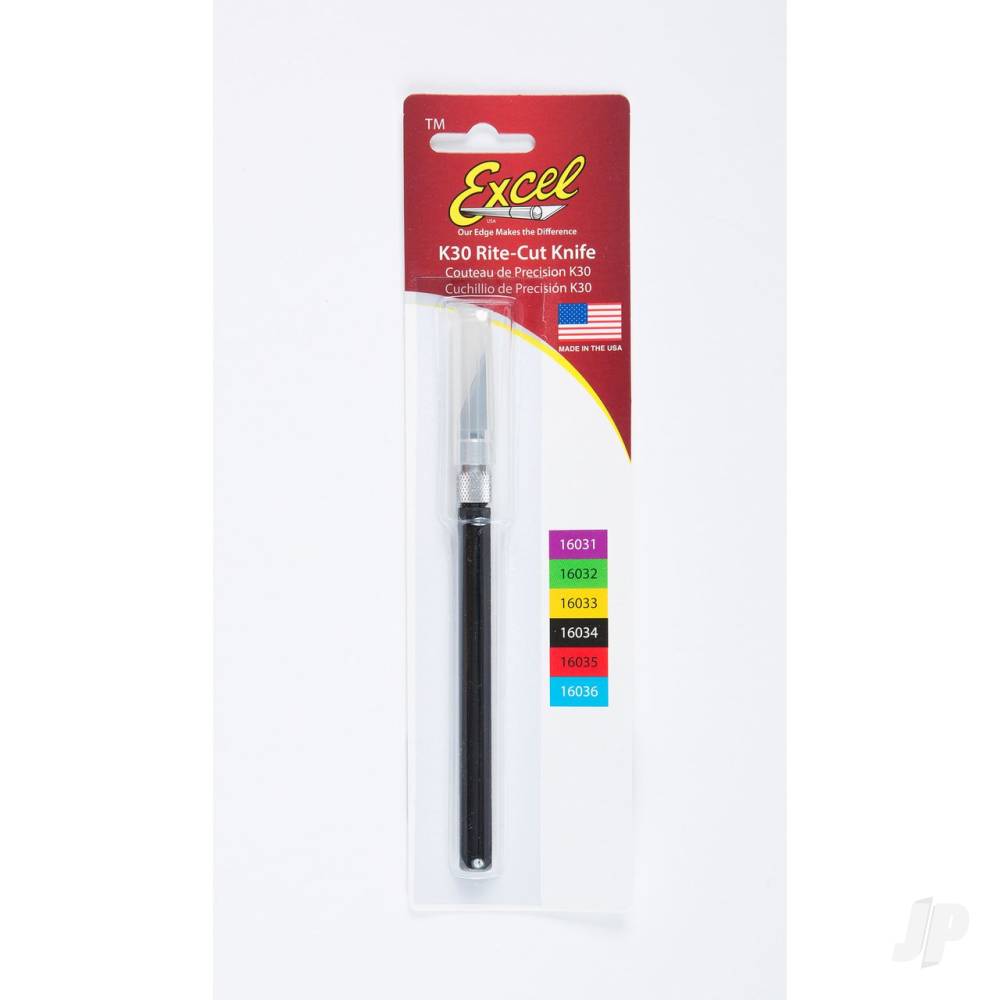 K30 Light Duty Rite-Cut Knife with Safety Cap, Black (Carded)-3