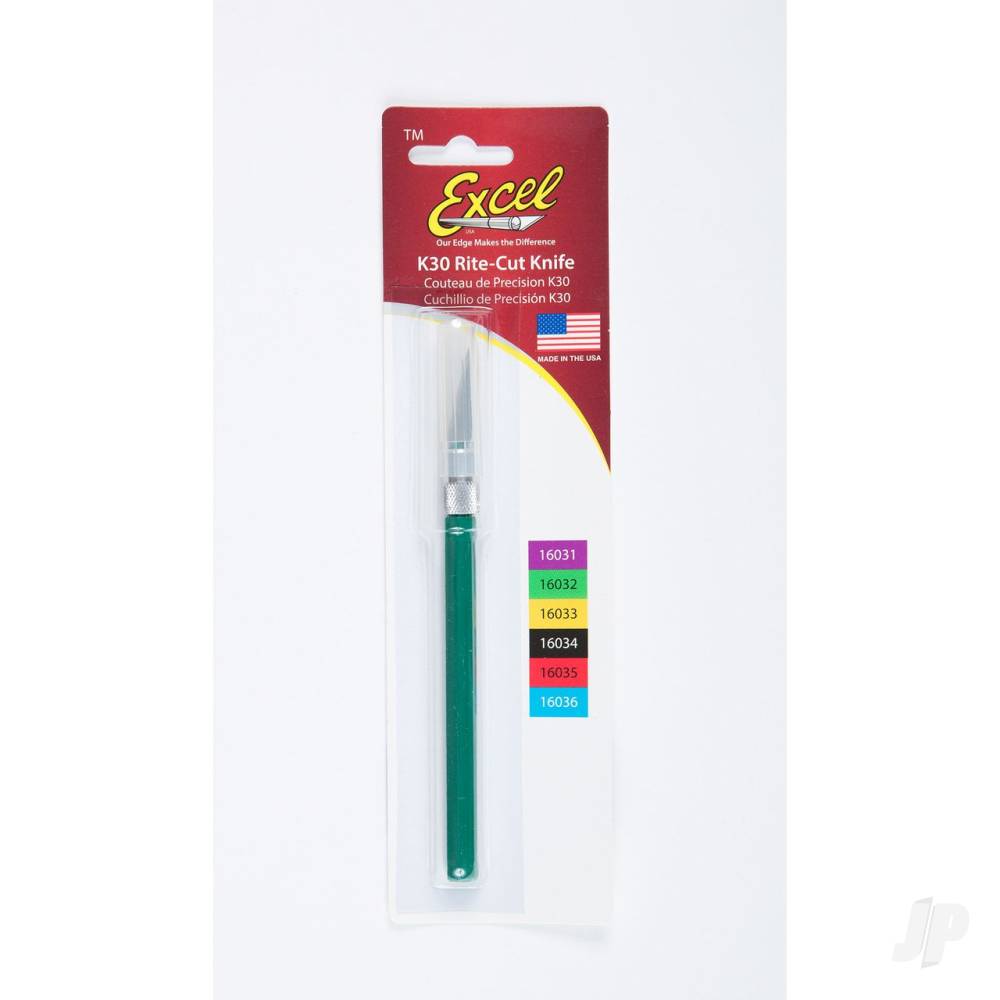 K30 Light Duty Rite-Cut Knife with Safety Cap, Green (Carded)-3