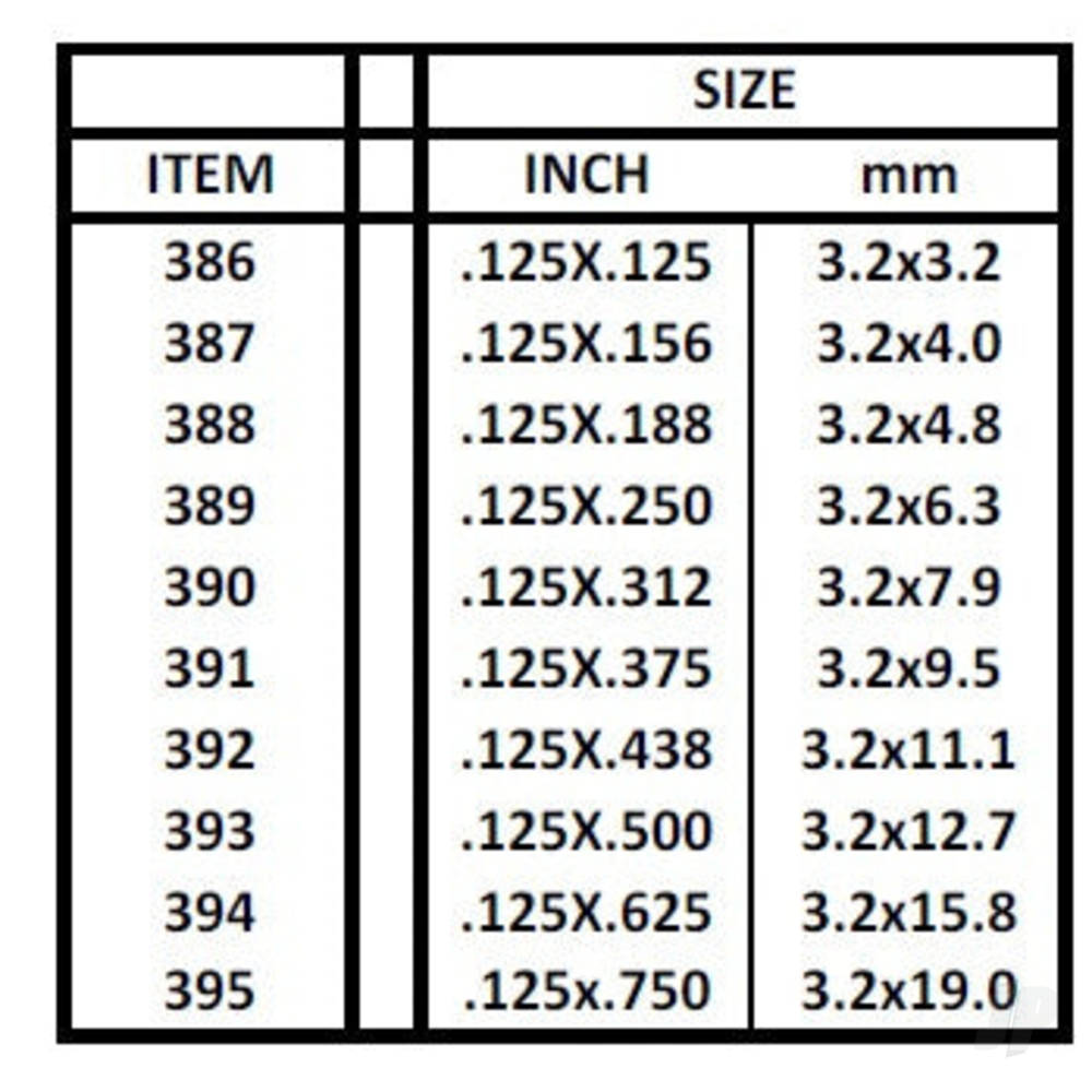 24in (60cm) Strip .040x.438in (9 per pack)-8
