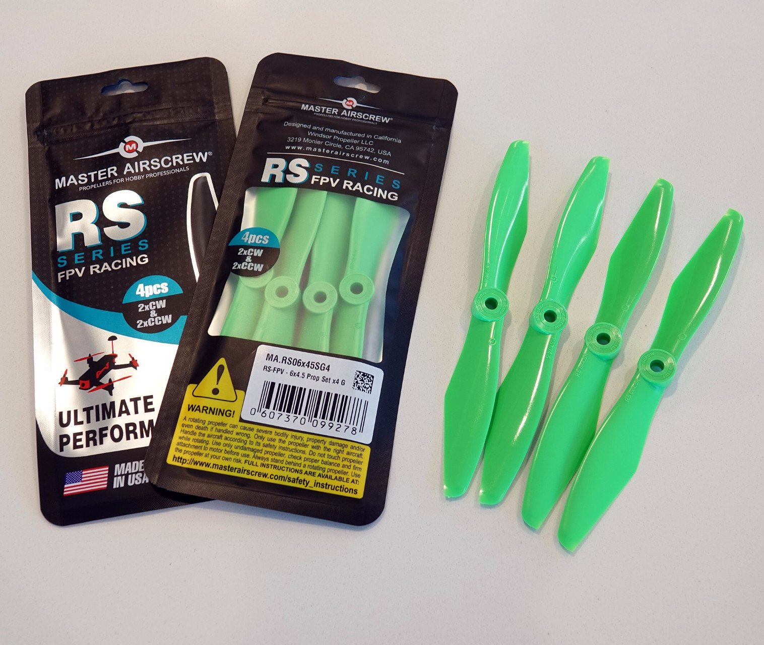 6x4.5 RS-FPV Racing Propeller Set 4x Green-3