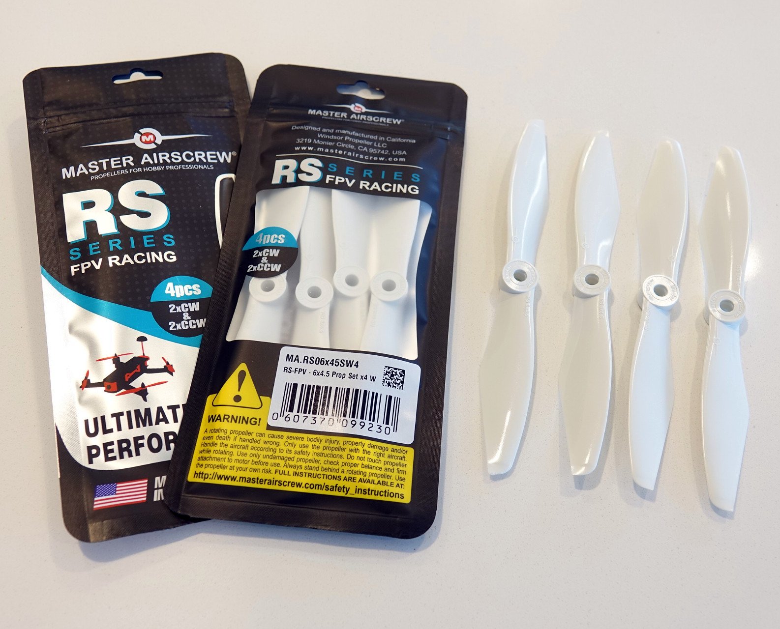 5x4.5 RS-FPV Racing Propeller Set 4x White-3