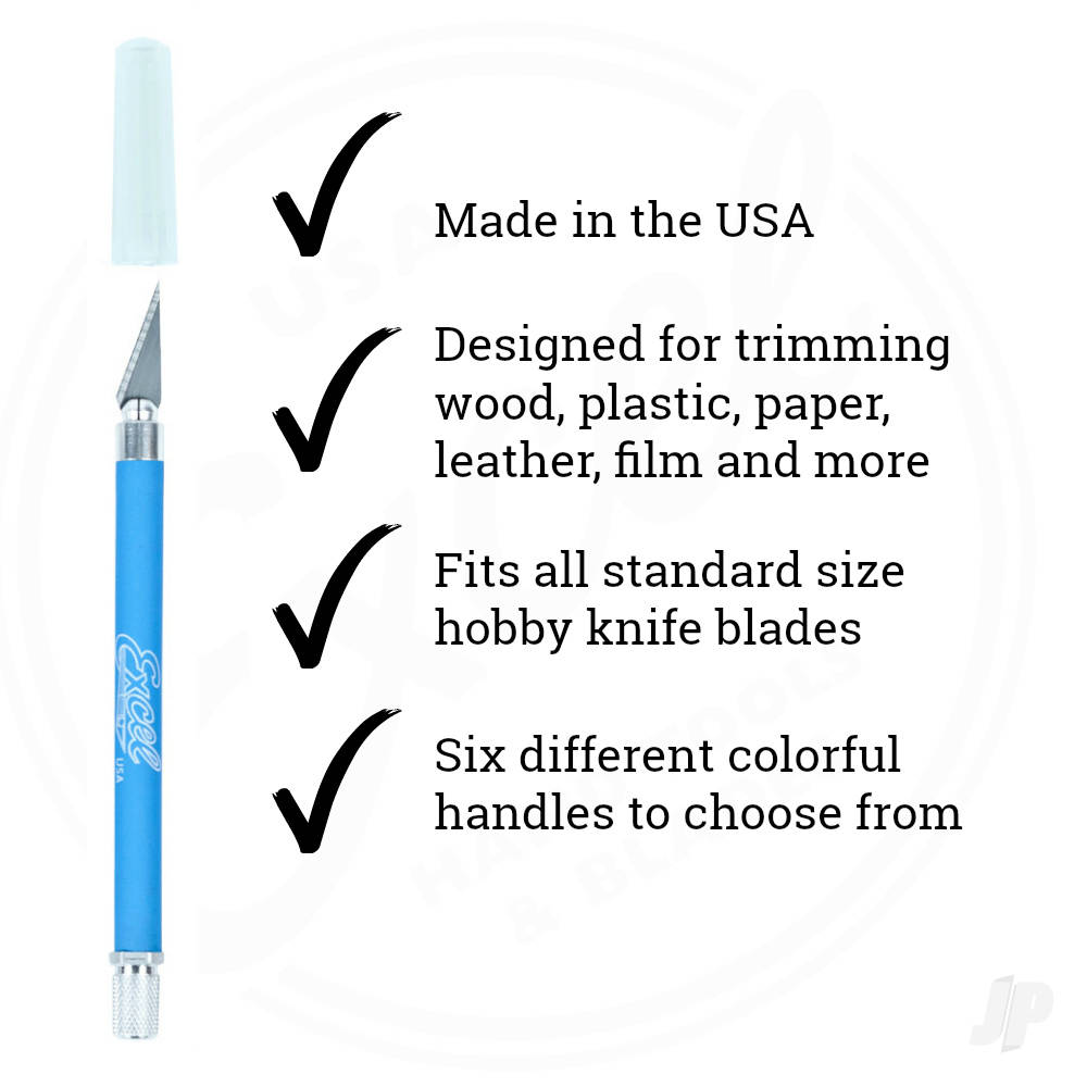 K18 Grip-On Knife with Safety Cap (#11 Blade), Blue (Carded)-3