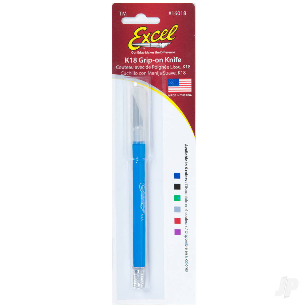 K18 Grip-On Knife with Safety Cap (#11 Blade), Blue (Carded)-8