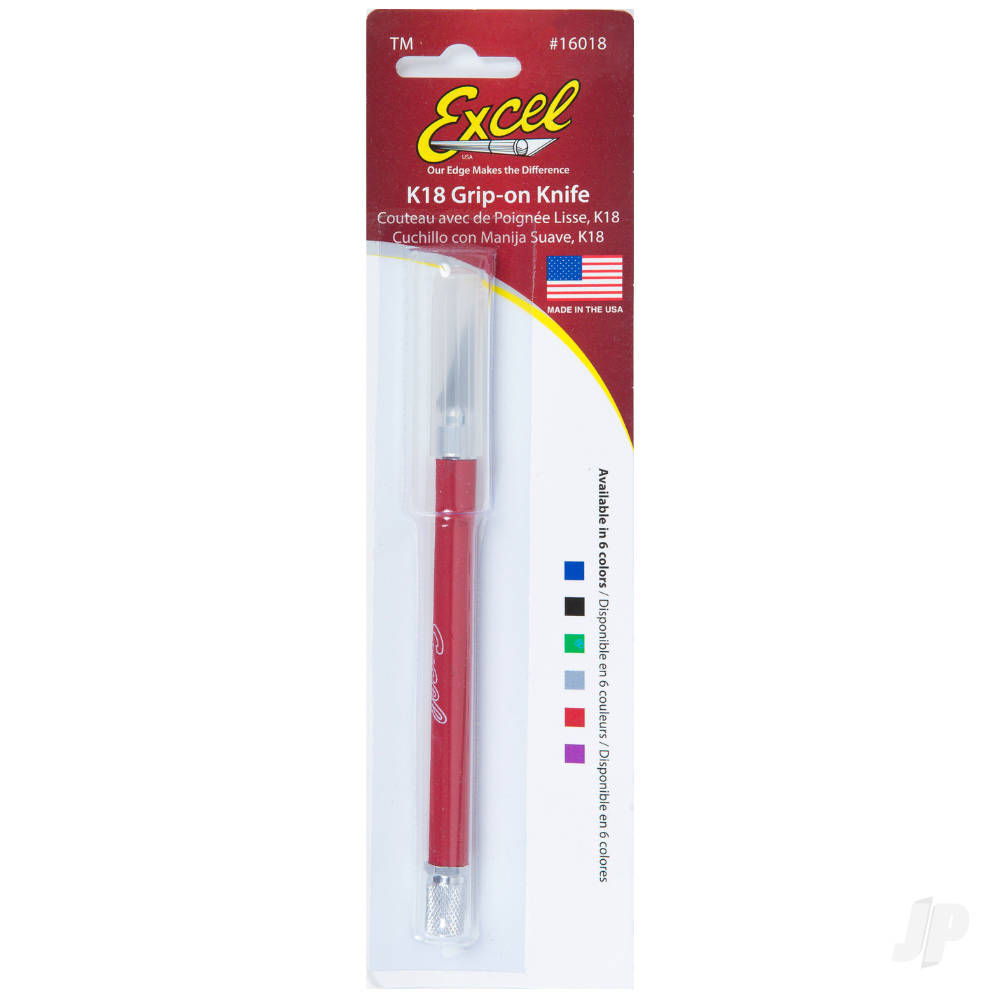 K18 Grip-On Knife with Safety Cap (#11 Blade), Red (Carded)-8