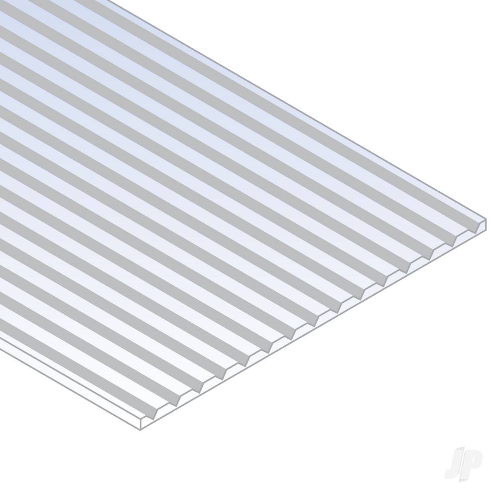 12x24in (30x60cm) V-Groove Siding Sheet .040in (1.0mm) Thick .080in Spacing (1 sheet per pack)-3