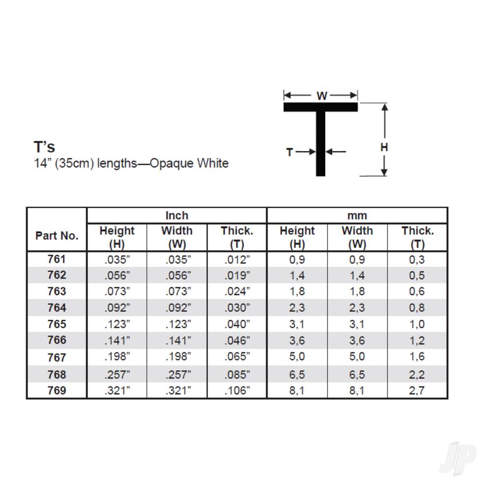 14in (35cm) T-Column .257in (6.50mm) Profiles (2 per pack)-4