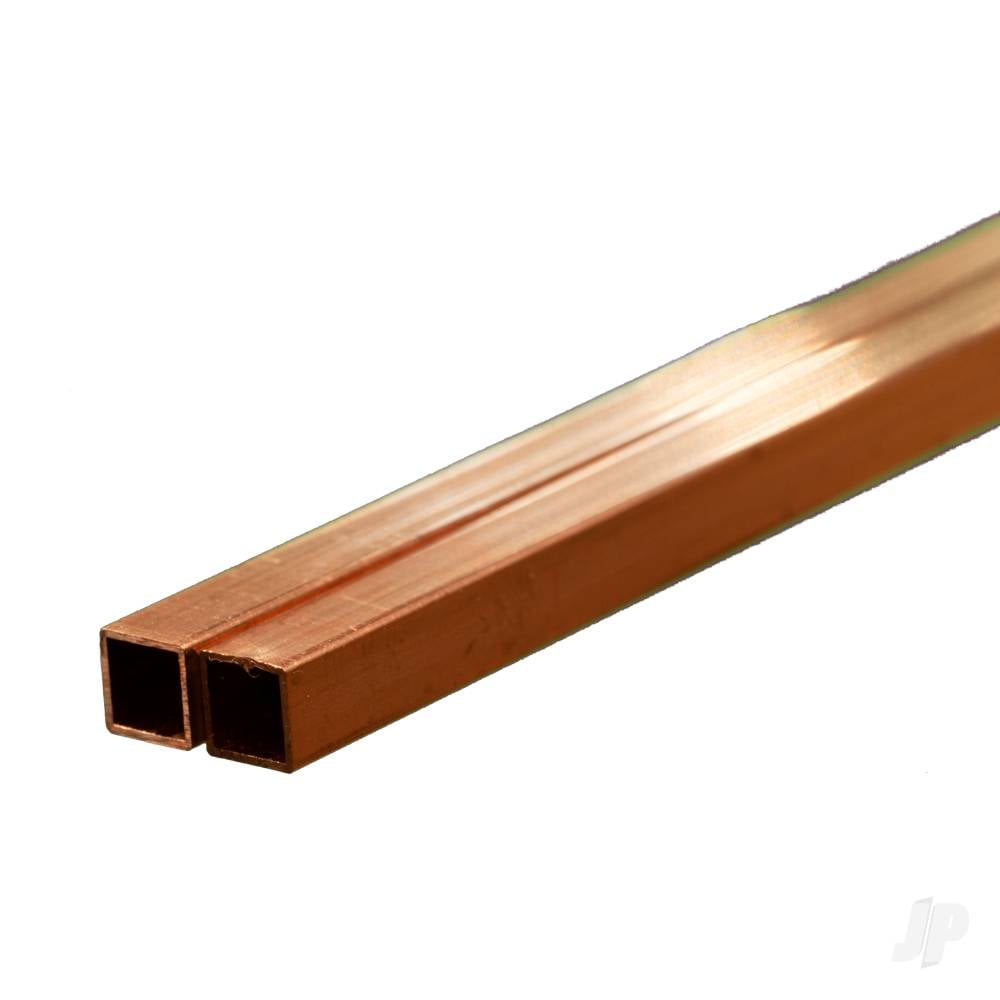 3/16in Copper Square Tube (12in long) (2 pcs)