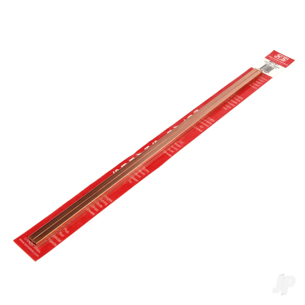 3/16in Copper Square Tube (12in long) (2 pcs)-3