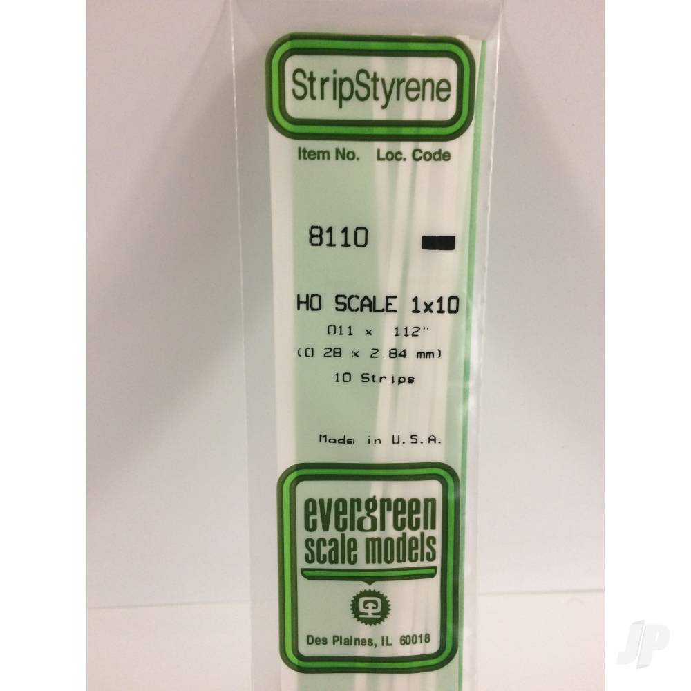 14in (35cm) HO-Scale Strip .011x.112in (1x10) (10 per pack)-2
