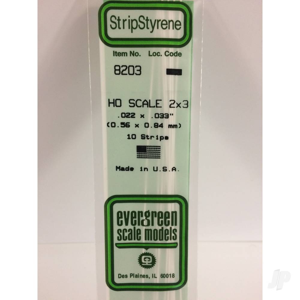 14in (35cm) HO-Scale Strip .022x.033in (2x3) (100 per pack)-2